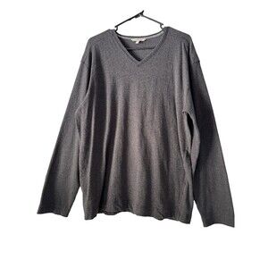 Calvin Klein Jeans Men's Gray Long Sleeve V-Neck Sweater Long Sleeved Size XL